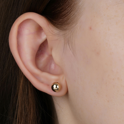 Brass Drop Earrings with Floral Motif