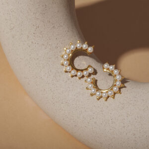 Moonlit Charm Hoops - Silver